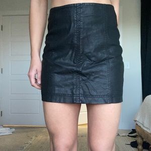 Free people faux leather skirt